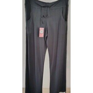 Adaniki Leggings Size L Pockets Flare Legs 100% Modal Pull String NEW